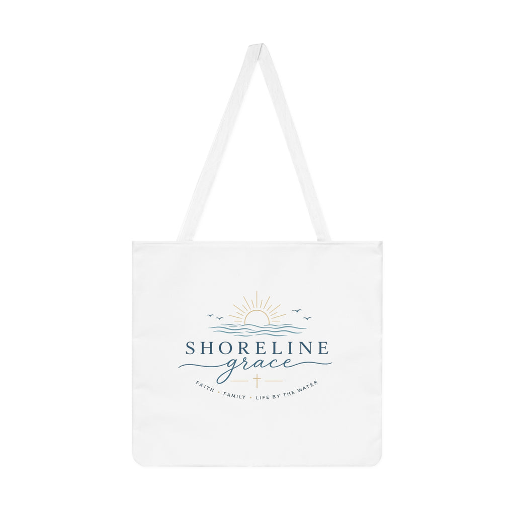 Shoreline Grace Canvas Tote — Coastal Sun & Waves Shoulder Bag