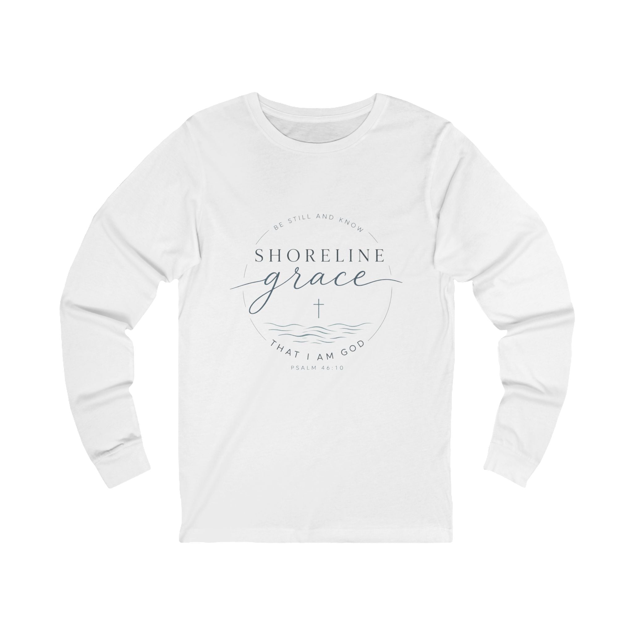 Shoreline Grace Long Sleeve Tee — Coastal Faith Graphic