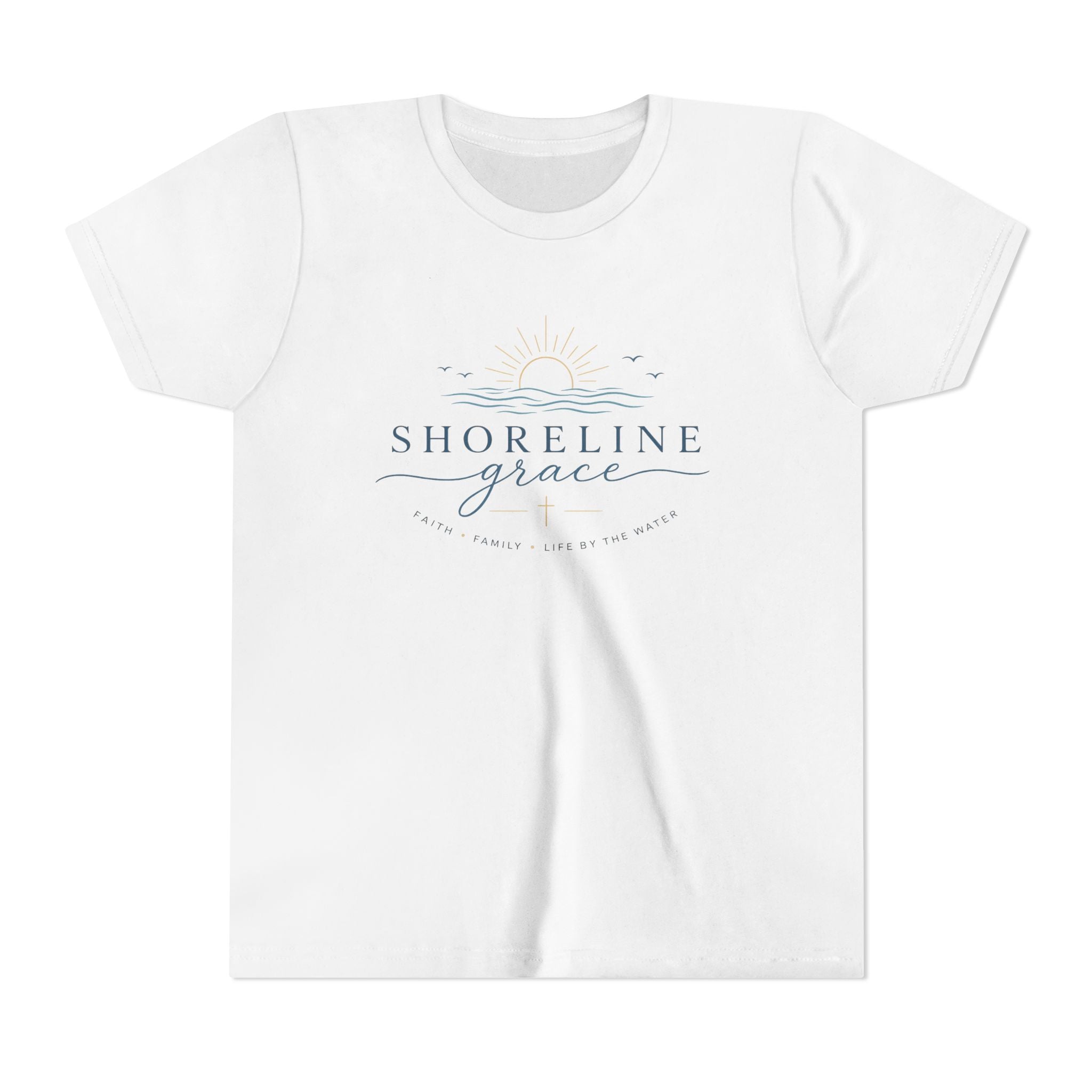 Shoreline Grace Youth Tee — Coastal Inspirational Kids T-Shirt