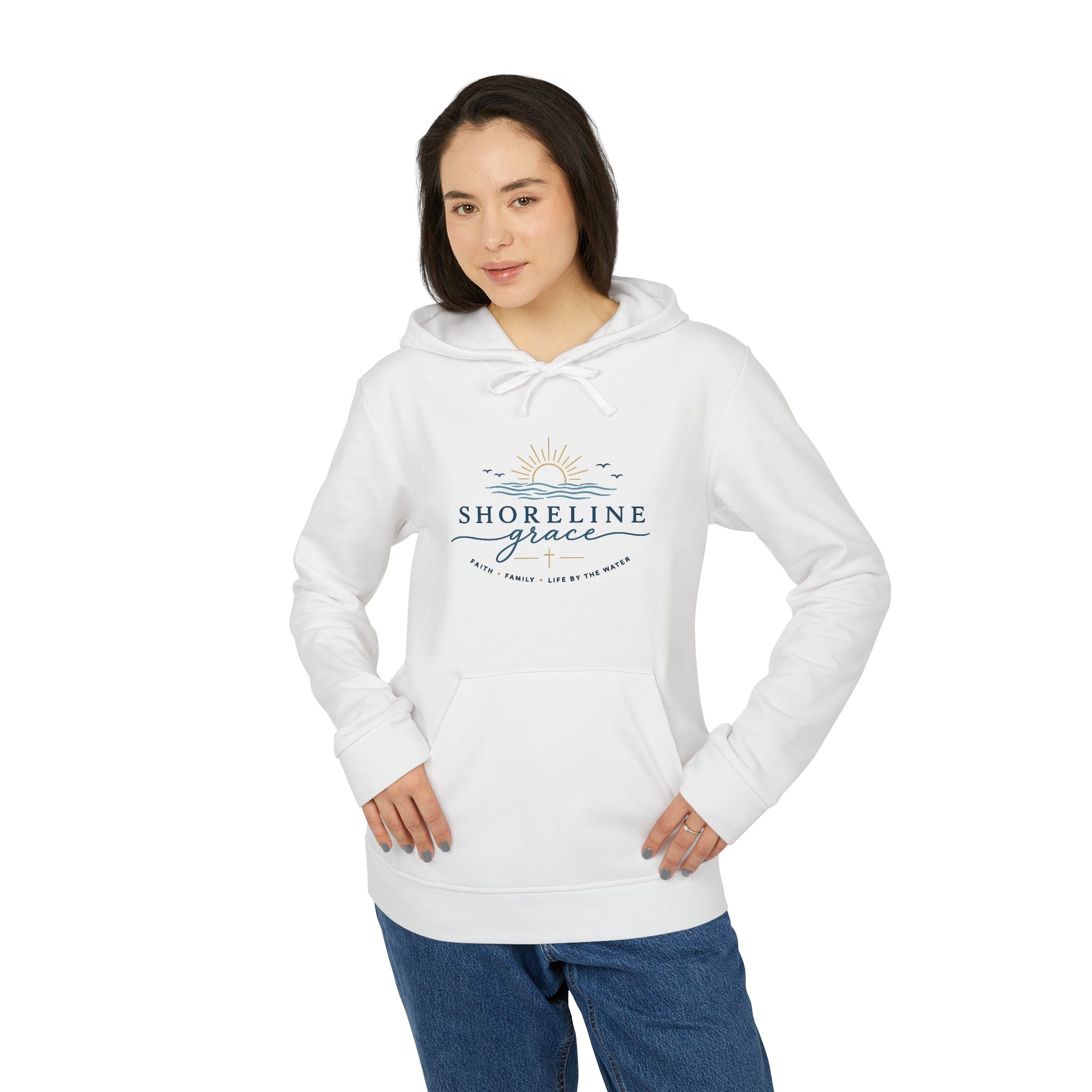 Shoreline Vibes Hoodie - 'Shoreline Grace' Coastal Sunset Pullover