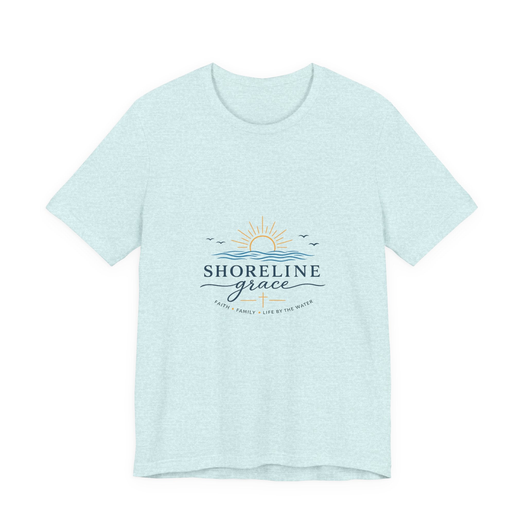 Shoreline Grace Tee — Coastal Sun & Waves Graphic T‑Shirt